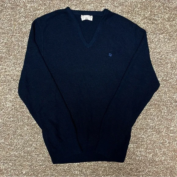 Dior | Sweaters | 8s Christian Dior Vintage Navy Vneck Knit 